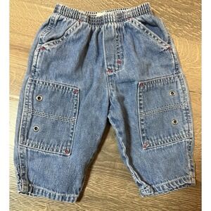 VTG Oshkosh Bgosh 'Classic Repair Shop' Denim Jeans 3-6 Months Month 100% Cotton